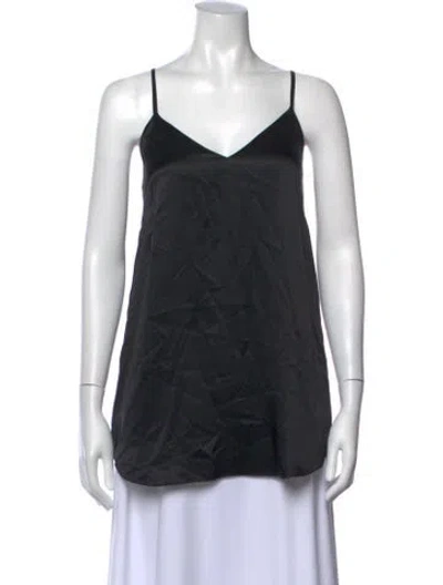 Pre-owned Michelle Mason V-neck Sleeveless Top In Black