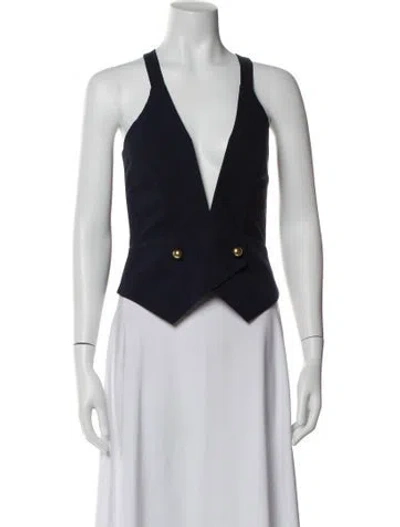 Pre-owned Michelle Mason V-neck Sleeveless Top In Blue