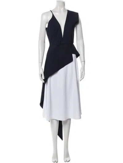Pre-owned Michelle Mason V-neck Sleeveless Top In Blue