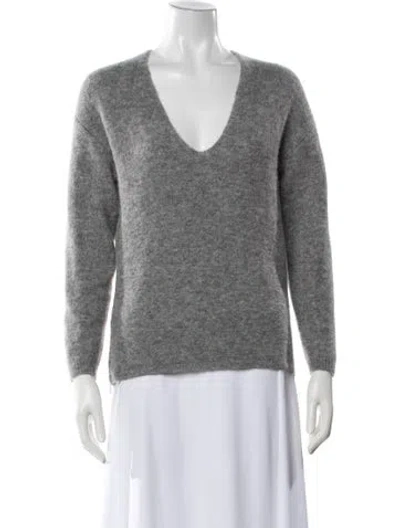 Pre-owned Michelle Mason V-neck Sweater In Gray