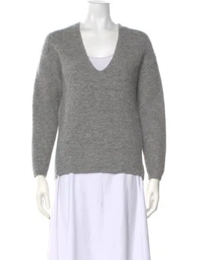 Pre-owned Michelle Mason V-neck Sweater In Gray