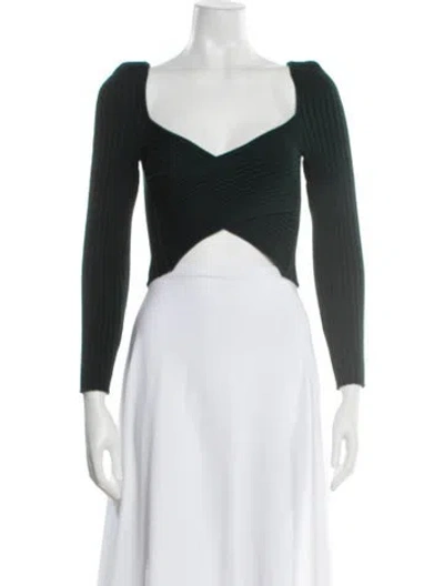 Pre-owned Michelle Mason V-neck Sweater In Green