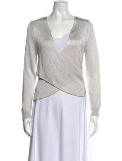 Pre-owned Michelle Mason V-neck Sweater In Silver