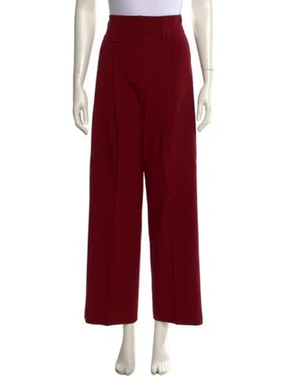 Pre-owned Michelle Mason Wide Leg Pants In Burgundy