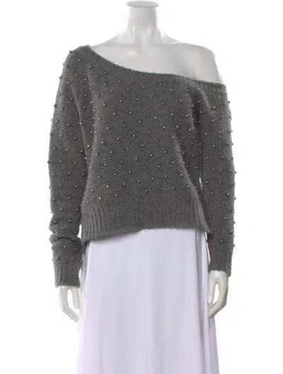 Pre-owned Michelle Mason Wool Bateau Neckline Sweater In Gray