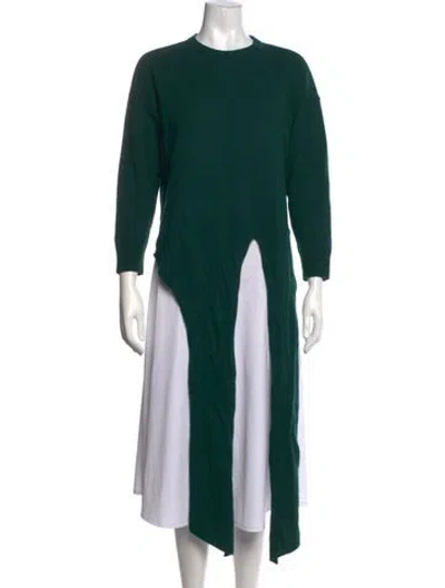 Pre-owned Michelle Mason Wool Crew Neck Sweater In Green