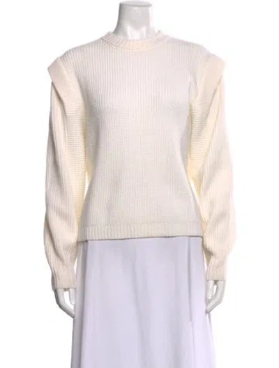 Pre-owned Michelle Mason Wool Crew Neck Sweater In Neutral