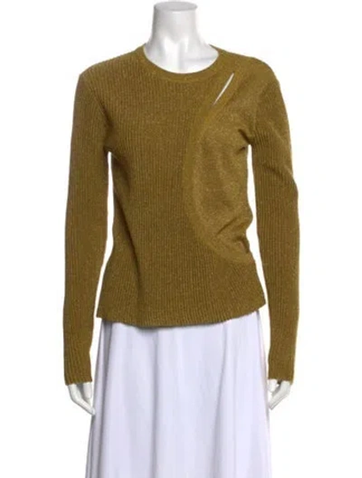 Pre-owned Michelle Mason Wool Crew Neck Top In Green