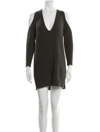 Pre-owned Michelle Mason Wool Mini Dress In Green