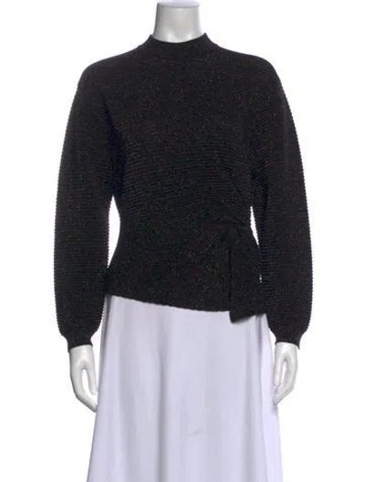 Pre-owned Michelle Mason Wool Mock Neck Sweater In Black