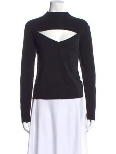 Pre-owned Michelle Mason Wool Mock Neck Sweater W/ Tags In Black