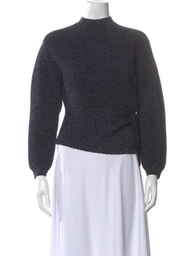Pre-owned Michelle Mason Wool Mock Neck Top In Gray
