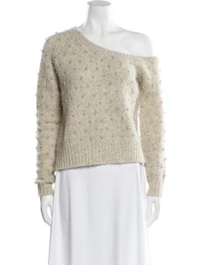 Pre-owned Michelle Mason Wool One-shoulder Sweater In Gray
