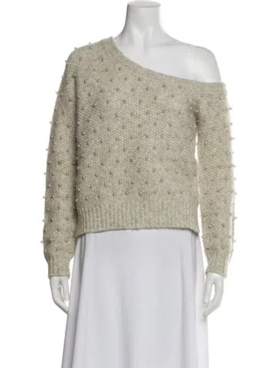 Pre-owned Michelle Mason Wool Scoop Neck Sweater In Neutral
