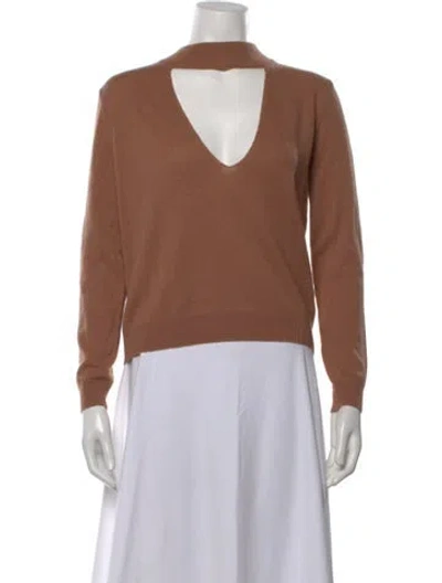Pre-owned Michelle Mason Wool V-neck Sweater In Brown