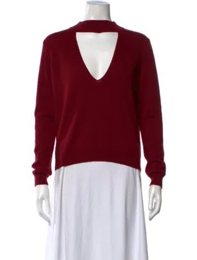 Pre-owned Michelle Mason Wool V-neck Sweater In Red