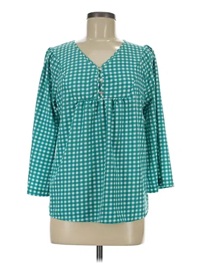 Pre-owned Michelle Mcdowell 3/4 Sleeve Blouse In Blue