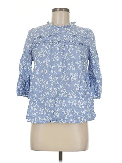 Pre-owned Michelle Mcdowell 3/4 Sleeve Blouse In Blue