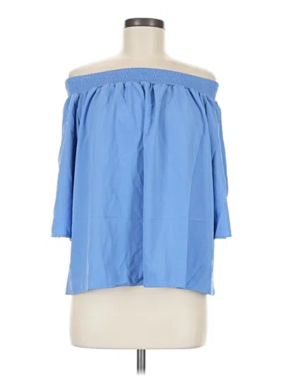 Pre-owned Michelle Mcdowell 3/4 Sleeve Blouse In Blue
