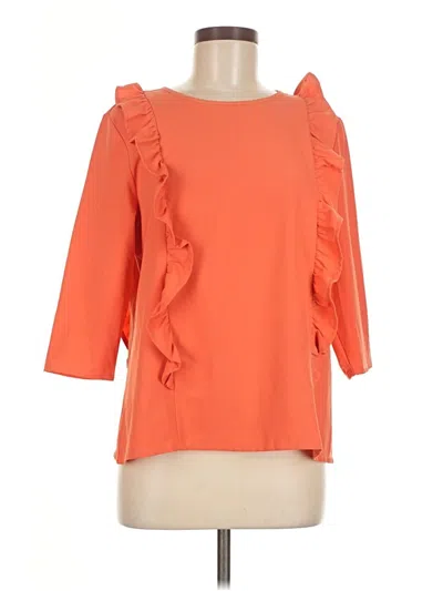 Pre-owned Michelle Mcdowell 3/4 Sleeve Blouse In Orange