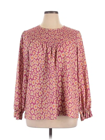 Pre-owned Michelle Mcdowell 3/4 Sleeve Blouse In Pink