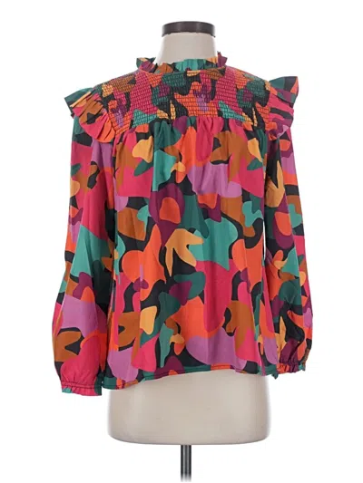 Pre-owned Michelle Mcdowell 3/4 Sleeve Blouse In Pink