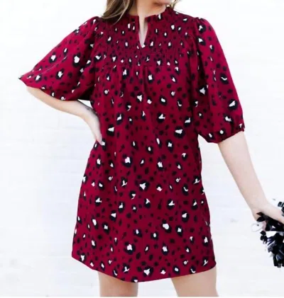 Michelle Mcdowell Amelia Dress In Party Animal Garnet/black In Red