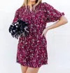 Michelle Mcdowell Amelia Dress In Tiger Tail Granet/black In Multi