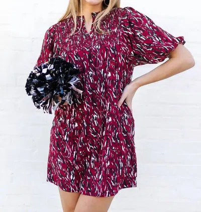 Michelle Mcdowell Amelia Dress In Tiger Tail Granet/black In Multi