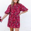 Michelle Mcdowell Amelia Dress In Tiger Tail Red/black In Multi