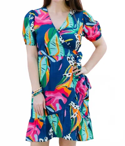 Michelle Mcdowell Asher Funky Jungle Dress In Multi In Blue