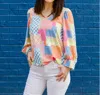 Michelle Mcdowell Aspen Top In Patchwork Coral In Multi
