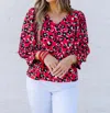Michelle Mcdowell Aspen Top In Walk This Way Red In Pink
