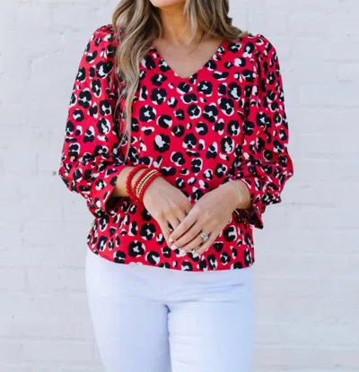 Michelle Mcdowell Aspen Top In Walk This Way Red In Pink