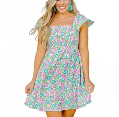 Michelle Mcdowell Blair Mosaic Mini Dress - Plus In Teal Blue In Multi