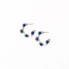 Michelle Mcdowell Cara Medium Hoop Earrings In Blue/white In Blue