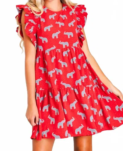 Michelle Mcdowell Elephant Mini Dress In Red