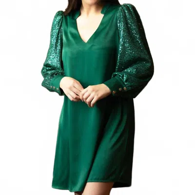 MICHELLE MCDOWELL EVE SEQUIN DRESS IN GREEN
