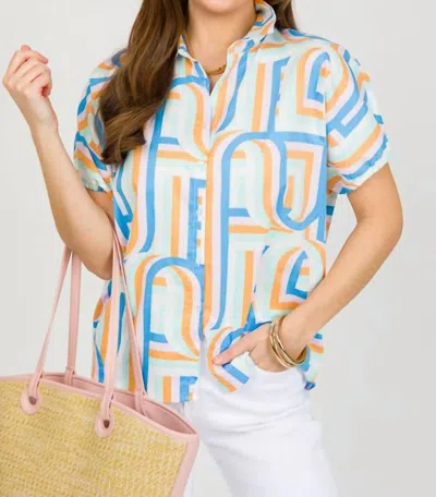 MICHELLE MCDOWELL GOLDIE TOP IN BLUE WAVE