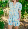 Michelle Mcdowell Goldie Top In Catch A Wave Blue In Multi