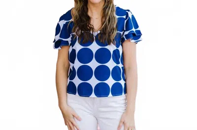 Michelle Mcdowell Grayson Dot Party Top In Navy In Blue