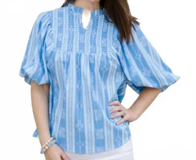 Michelle Mcdowell Jona Smocked Top In Santorini In Multi