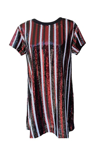 Michelle Mcdowell Julia Game Day Sequin Dress In Red & Black In Multi