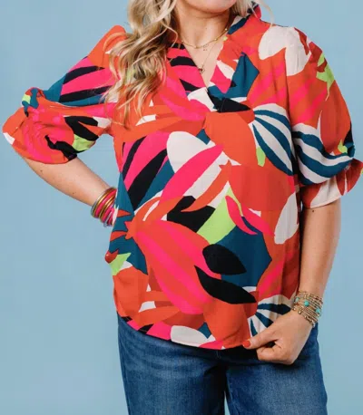 Michelle Mcdowell Julie Bombshell Blouse In Multi