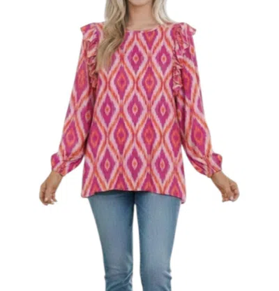 Michelle Mcdowell Kacey Pointing Forward Top In Multi-color In Pink