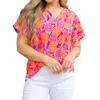 Michelle Mcdowell Laurie Top In Sour Raspberry Cora In Multi