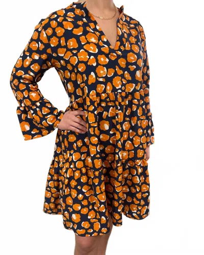 Michelle Mcdowell Leopard Mini Dress In Navy Multi