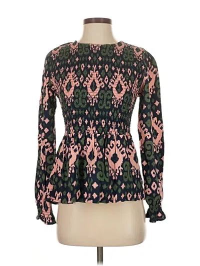 Pre-owned Michelle Mcdowell Long Sleeve Blouse In Green