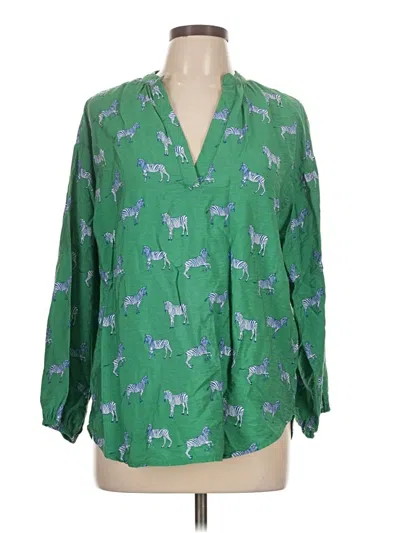 Pre-owned Michelle Mcdowell Long Sleeve Blouse In Green
