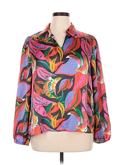 Pre-owned Michelle Mcdowell Long Sleeve Blouse In Orange